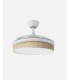 Ventilador Moda 108 cm blanco/cañizo claro con aspas retráctiles