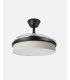 Ventilador Moda 108 cm negro/cañizo blanco con aspas retráctiles