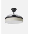Ventilador Moda 108 cm negro/cañizo blanco con aspas retráctiles