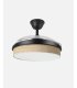 Ventilador Moda 108 cm negro/cañizo claro con aspas retráctiles
