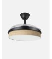 Ventilador Moda 108 cm negro/cañizo claro con aspas retráctiles