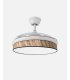 Ventilador Moda 108 cm  blanco/cañizo oscuro con aspas retráctiles