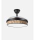 Ventilador Moda 108 cm negro/cañizo oscuro con aspas retráctiles