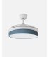 Ventilador Moda 108 cm blanco/azul con aspas retráctiles