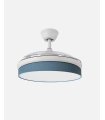 Ventilador Moda 108 cm blanco/azul con aspas retráctiles
