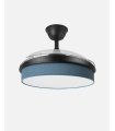 Ventilador Moda 108 cm negro/azul con aspas retráctiles