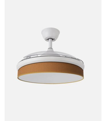Ventilador Moda 108 cm blanco/naranja con aspas retráctiles