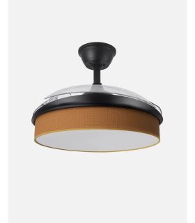 Ventilador Moda 108 cm negro/naranja con aspas retráctiles
