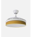 Ventilador Moda 108 cm blanco/amarillo con aspas retráctiles