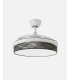 Ventilador Moda 108 cm blanco/tetris gris con aspas retráctiles