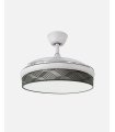 Ventilador Moda 108 cm blanco/tetris gris con aspas retráctiles