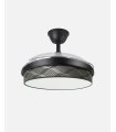 Ventilador Moda 108 cm negro/tetris gris con aspas retráctiles