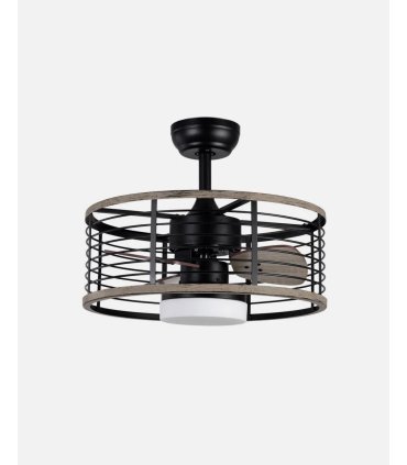 Ventilador DC Pella 24w Negro/Madera