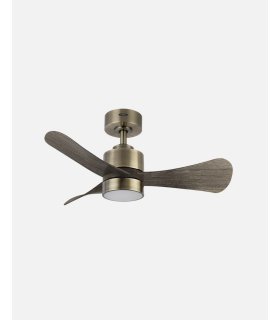 Ventilador DC Zepelin 18w cuero/roble