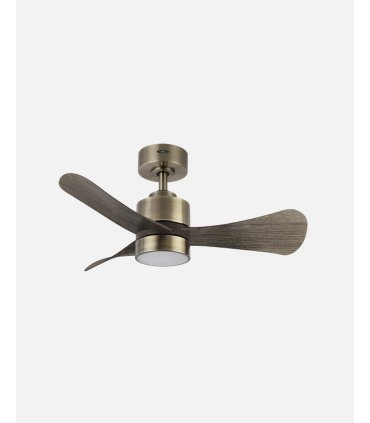 Ventilador DC Zepelin 18w cuero/roble