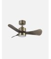 Ventilador DC Zepelin 18w cuero/roble