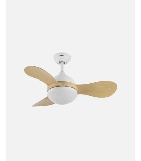 Ventilador DC Solido 24w blanco/haya