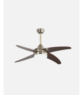 Ventilador 2xE27 DC Klod cuero/cerezo