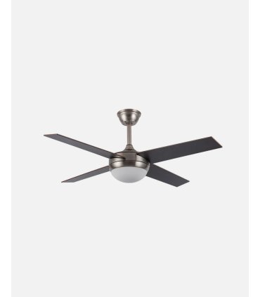 Ventilador DC Ciro 2xE27 níquel y 4 aspas reversibles haya/wengue