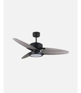 Ventilador DC Cross 30W negro con aspas reversibles gris/roble