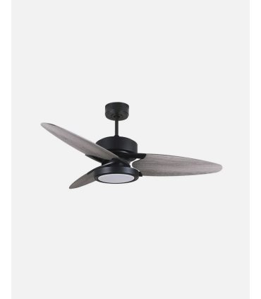 Ventilador DC Cross 30W negro con aspas reversibles gris/roble