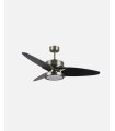 Ventilador DC Cross 30W cuero con aspas reversibles negro/nogal