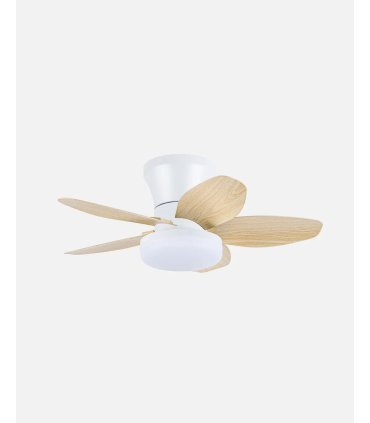 Ventilador DC Haran 15w blanco/haya