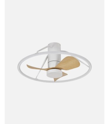 Ventilador DC Oporto 46w blanco/haya