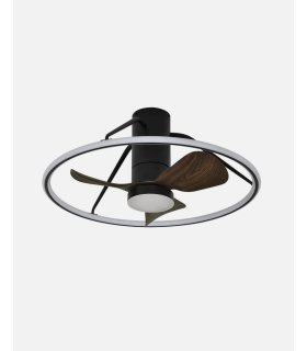 Ventilador DC Oporto 46w negro/marrón