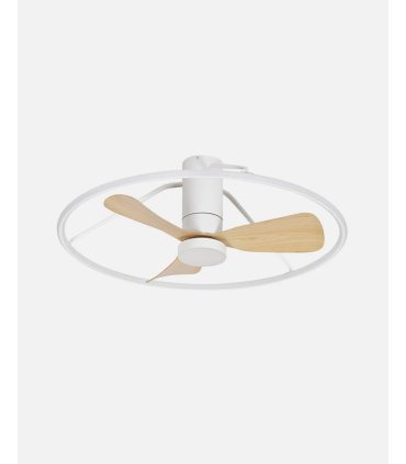 Ventilador DC Oporto 56w blanco/haya