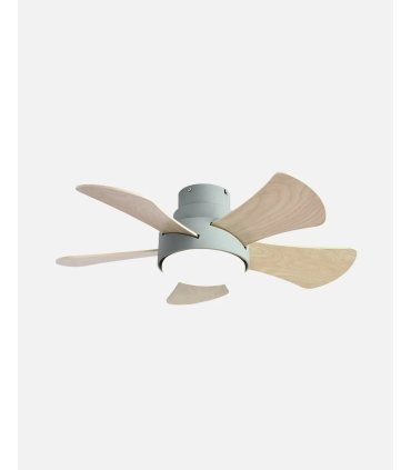 Ventilador DC Gregario  25w verde con aspas reversibles blanca/haya