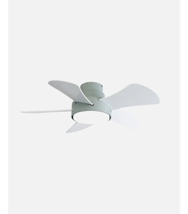 Ventilador DC Gregario  25w verde con aspas reversibles blanco/haya
