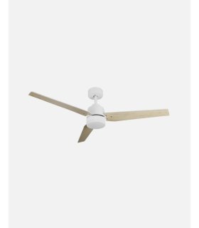 Ventilador DC Captus 22W blanco con 3 aspas reversibles blanco/haya