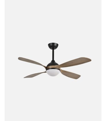 Ventilador DC Livorno 30w negro con aspas color roble