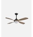 Ventilador DC Livorno 30w negro con aspas color roble