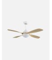 Ventilador DC Livorno 30w blanco con aspas color haya