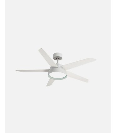 Ventilador DC Lebeche blanco con 5 aspas reversibles blanco/haya