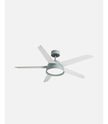 Ventilador DC Lebeche verde con 5 aspas reversibles blanco/haya