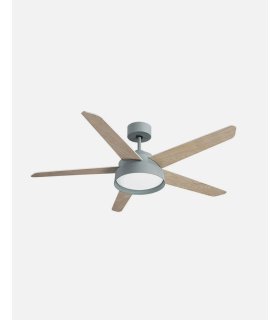 Ventilador DC Lebeche verde con 5 aspas reversibles blanco/haya