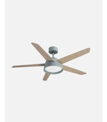 Ventilador DC Lebeche verde con 5 aspas reversibles blanco/haya