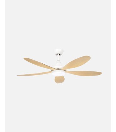 Ventilador DC Tobarra 18w blanco con aspas color haya