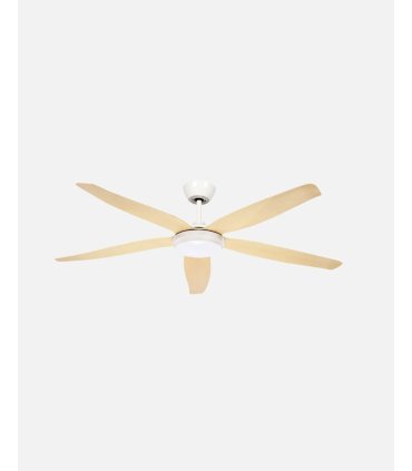 Ventilador DC Altea 24w blanco con aspas en color haya