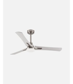 Ventilador DC Coro níquel con 3 aspas reversibles blanco/haya