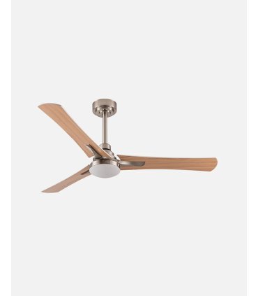 Ventilador DC Coro níquel con 3 aspas reversibles blanco/haya