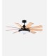 Ventilador DC Pireo negro con 9 aspas reversibles roble/haya