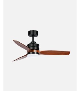 Ventilador DC Barrax 18w negro con aspas color roble