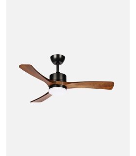 Ventilador DC Hellin 18w negro con aspas color roble