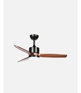 Ventilador DC Montiel 18w negro con aspas color roble