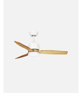 Ventilador DC Montiel 18w blanco con aspas color haya