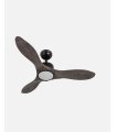 Ventilador DC Segre 24w negro con 3 aspas color roble